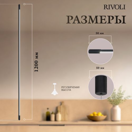 Светильник светодиодный Grace 6186-701LED 23Вт 3000К (подвес) подвесной черн. Rivoli Б0068484
