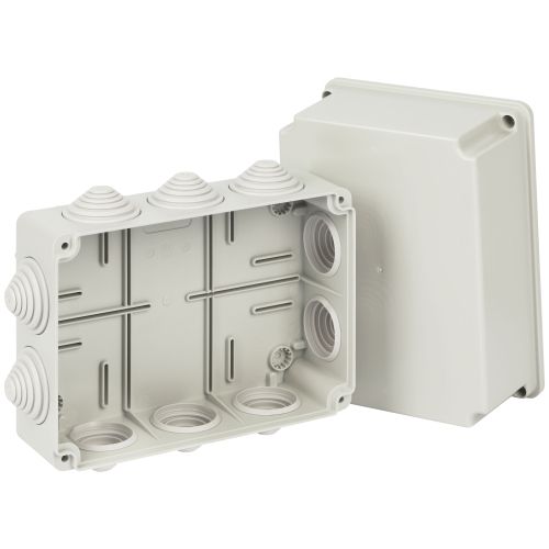 Коробка распаячная KORv-190-140-120-10g-44 ОП 190х140х120мм на винтах 10 гермовводов IP44 сер. Эра Б0071919