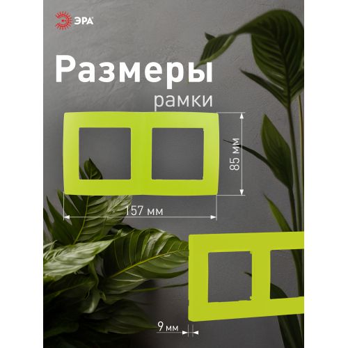 Рамка 2-м 12-5002-26 лайм ЭРА Б0019400
