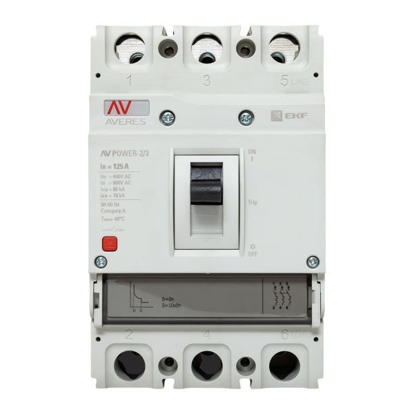 Выключатель автоматический 125А 80кА AV POWER-2/3 TR AVERES EKF mccb-23-125H-TR-av