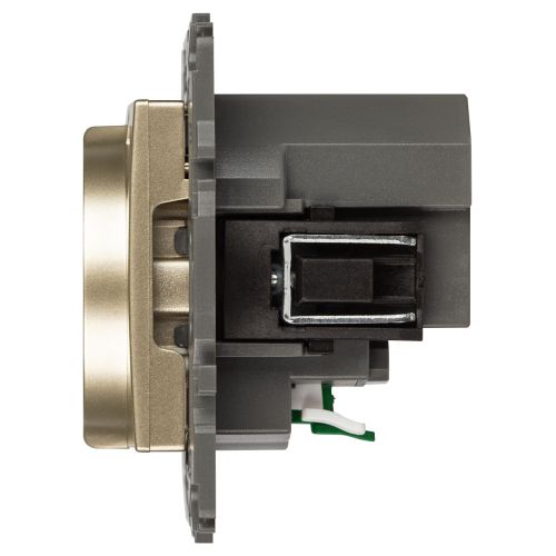 Розетка 1-м СП Elegance 14-4108-04 16А 250В 2P+E с USB type-A+C 5В-3А защ. шторки шампань Эра Б0067740