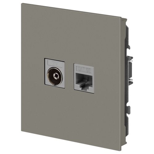 Розетка комбинированная СП Arktik RJ45 + TV 16А IP20 250В титан 16-3110-07 Эра Б0070500
