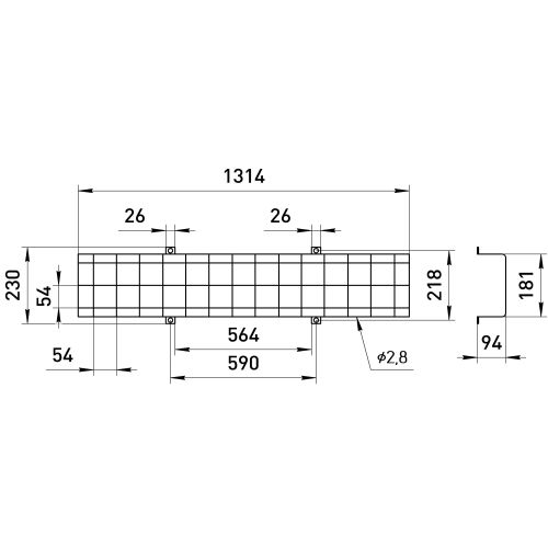 Решетка защитная SPO-BAR-1300-200 для светильников ДПО SPO (5/40) ЭРА Б0049260