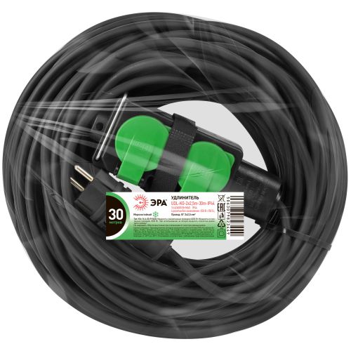 Удлинитель силовой GREEN LINE UDL-KG-2х2.5m-30m-IP44 с крышками 4 розетки 30м КГ 2х2.5мм2 IP44 Эра Б0072578