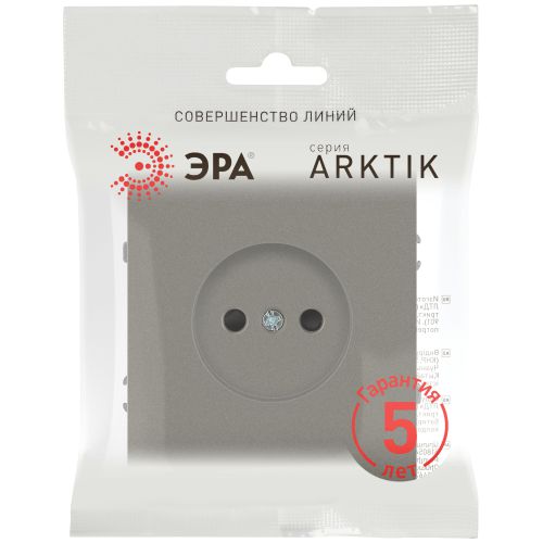 Розетка 1-м СП Arktik 16А IP20 250В без заземл. титан 16-2106-07 Эра Б0071679