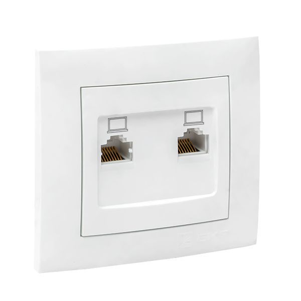 Розетка компьютерная 2-м СП Валенсия RJ45 бел. PROxima EKF EWK02-035-10