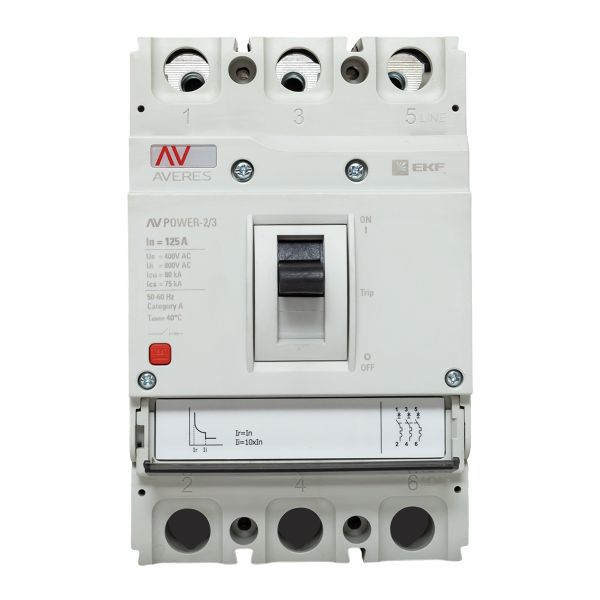 Выключатель автоматический 125А 80кА AV POWER-2/3 TR AVERES EKF mccb-23-125H-TR-av