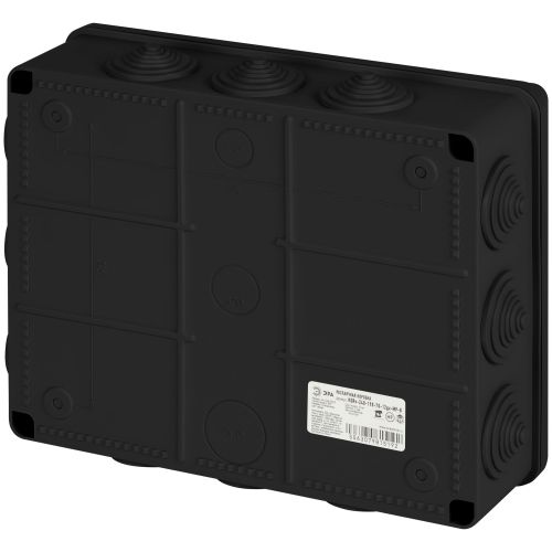 Коробка распаячная KORv-240-190-70-12gv-MP-B 240х190х70мм с гермовводами 12 входов прямой монтаж черн. IP55 Эра Б0073019