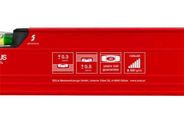 Уровень RED 3 60 L=60см 3 глазка точн. 0.3мм/м SOLA 01214801