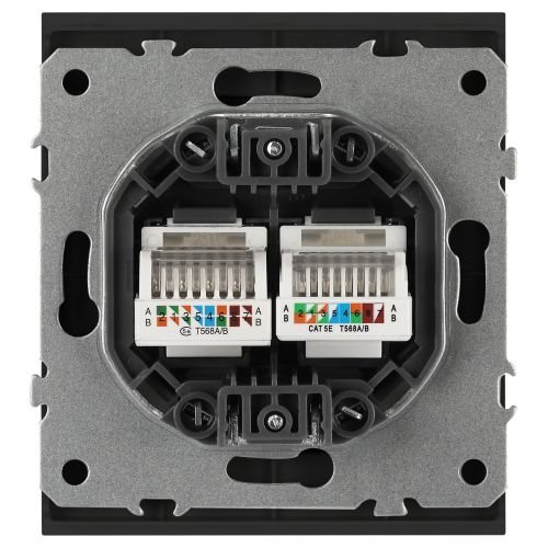 Розетка информационная 2-м СП Arktik RJ45 16А IP20 250В антрацит 16-3108-05 Эра Б0070488