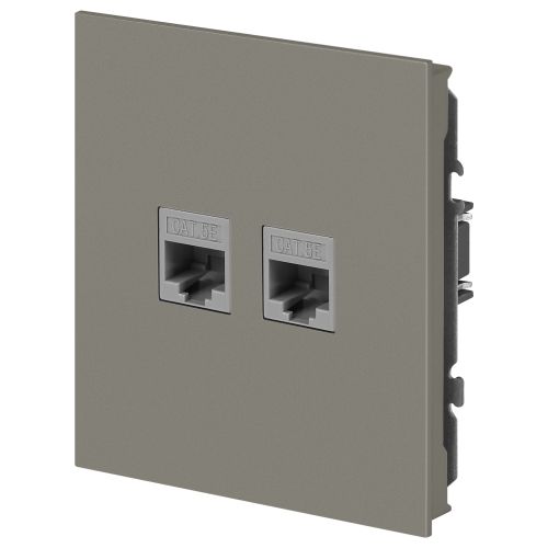 Розетка информационная 2-м СП Arktik RJ45 16А IP20 250В титан 16-3108-07 Эра Б0070490