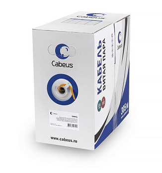 Кабель витая пара U/UTP кат.5E 4х2х24AWG solid PVC нг(А)-LS UTP-4P-Cat.5e-SOLID-OR оранж. (уп.305м) Cabeus 7253c