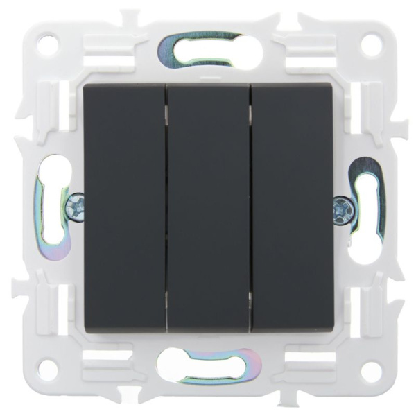 Выключатель 3-кл. SKANDY 10А SK-V11G графит IEK SK-V30-0-10-K53