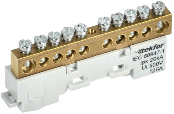 Шина L "фаза" неизол. на универс. держ. 8х12-10-Ср TEKFOR IEK TF-NN20-10-DL-K03
