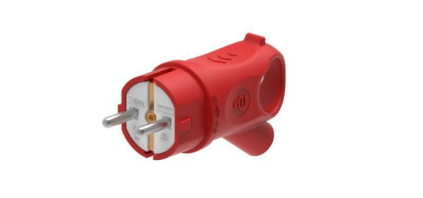 Вилка угловая MultiSet 16А 2К+З 250В IP44 каучук красн. SE MST1402RD