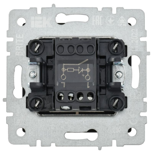 Выключатель 1-кл. СП BRITE ВС10-1-1-БрМ 10А с индик. механизм маренго IEK BR-V10-1-10-K35