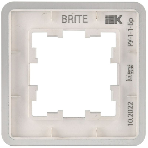 Рамка 1-м BRITE РУ-1-1-Бр метал. алюм. RE AL IEK BR-M12-M-21-K47