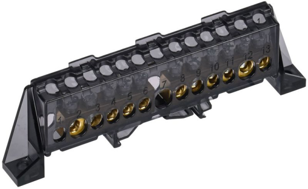 Шина нулевая N в комб. изол. "Стойка" 8х12-5+6-Ч TEKFOR IEK TF-NN20-56-DP-K02