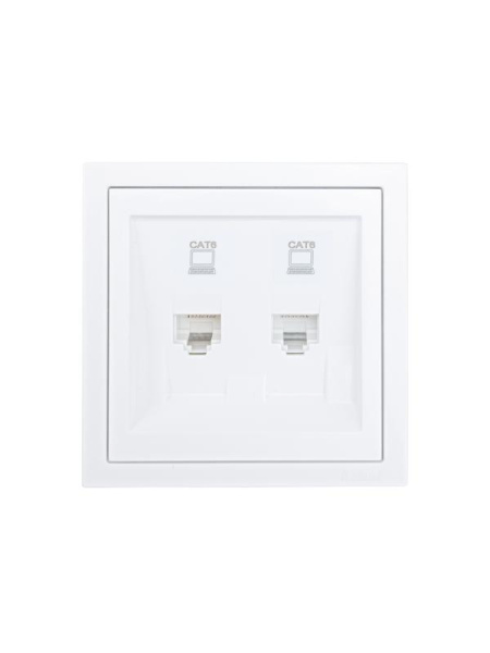 Розетка компьютерная 2-м СП ZIMA IP20 RJ45 с модулем кат.6 механизм бел. LEZARD 704-0288-142
