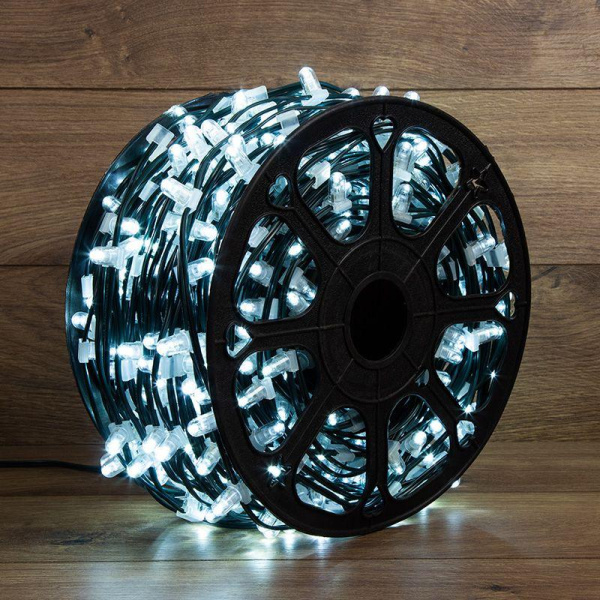 Гирлянда светодиодная "LED ClipLight" 1.5м 665LED бел. 80Вт 12В IP65 провод черн. (уп.100м) Neon-Night 325-125
