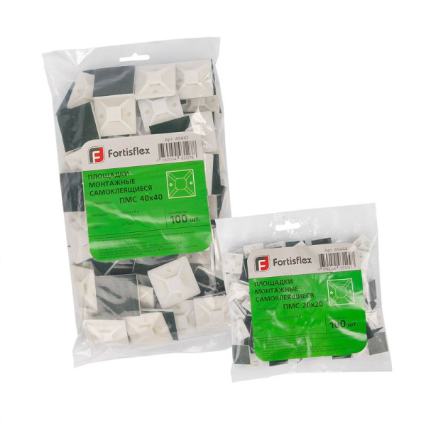 Площадка самоклеящаяся ПМС 25х25 черн. (уп.100шт) Fortisflex 63095