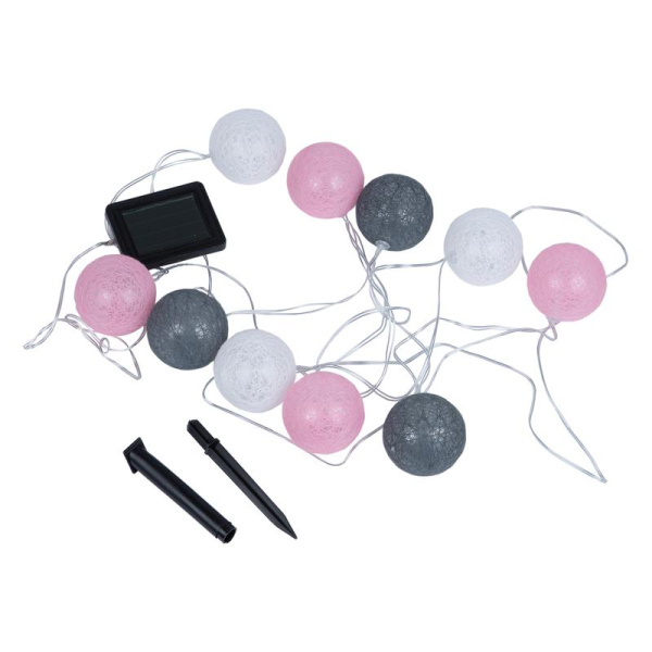 Гирлянда садовая "Клубки" USL-S-230/PM1800 COTTON BALLS-1 IP44 10 светодиодов тепл. бел. свет на солнечн. батарее 1хАА Ni-Mh аккумулятор в комплекте TM Uniel UL-00011593