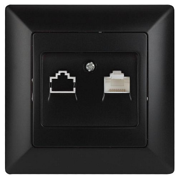 Розетка компьютерная 1-м СП Solo 4-303-05 RJ45 антрацит Intro Б0043386