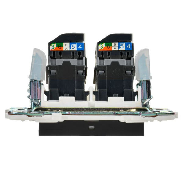 Розетка компьютерная двойн. RJ45 кат.5E SKANDY SK-K03Bl черн. IEK SK-K20-1-K02