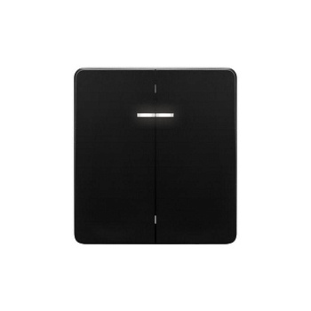 Выключатель 2-кл. СП ROUND MIELE 10А с подсветкой оникс Kranz KR-78-0714-3