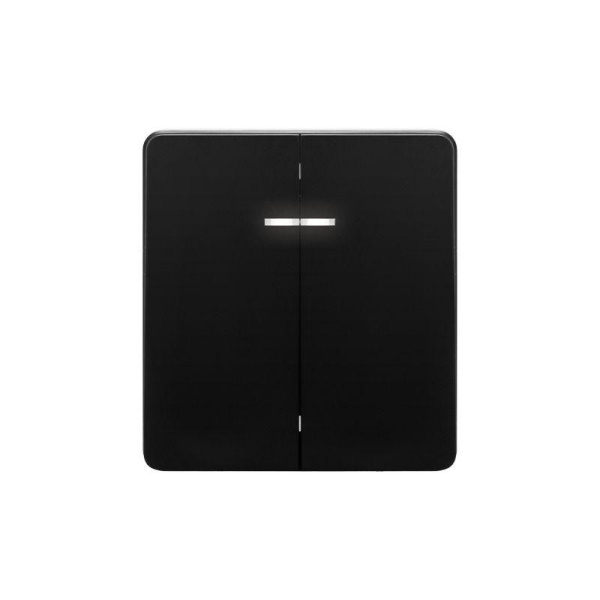 Выключатель 2-кл. СП ROUND MIELE 10А с подсветкой оникс Kranz KR-78-0714-3