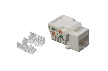 Модуль розеточный Keystone кат.6 UTP 1xRJ45 T568A/B бел. Datarex DR-5103