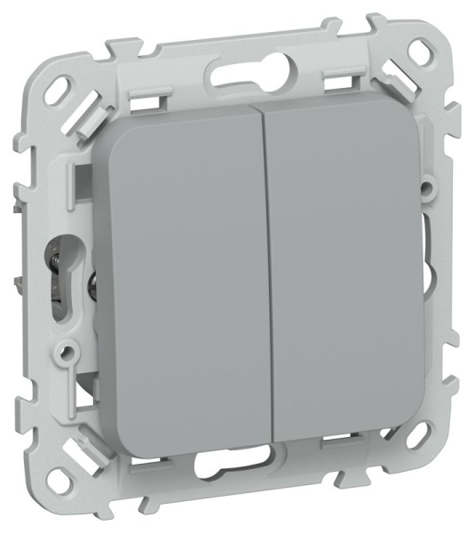 Выключатель проходной 2-кл. СП FLITE ВС62-1-0-ФлС 10А механизм сер. IEK FI-V22-0-10-1-K03