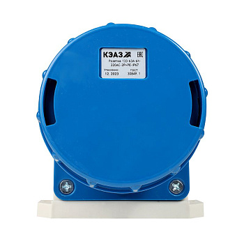 Розетка 133 63А 6h 220AC 2P+PE IP67 для монтажа на поверхность КЭАЗ 241219