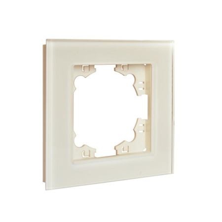 Рамка 1-м Афина стеклянная сл. кость (ivory) UNIVersal 2272