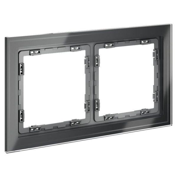 Рамка 2-м S70 стеклян. графит Voltum VLS110207