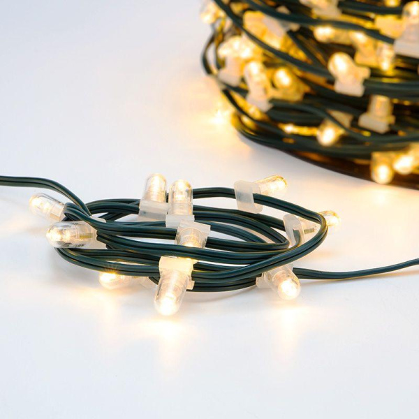 Гирлянда светодиодная "LED ClipLight" 1.5м 665LED тепл. бел. 80Вт 12В IP65 трансф. в компл. провод ПВХ темн. зел. (уп.100м) Neon-Night 325-126