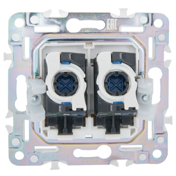 Розетка компьютерная двойн. RJ45 кат.5E SKANDY SK-K03Sa песочн. IEK SK-K20-1-K98