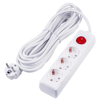 Удлинитель 3х7м с заземл. 16А Ultra S-GCU3-7B WHITE бел. Uniel UL-00010019