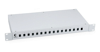 Кросс бокс оптический 19дюйм на 16 SC (LCduplex) со сплайс-кассетой и КДЗС (без пигтейлов и проходных адаптеров) FO-19-16SC Cabeus 7035c