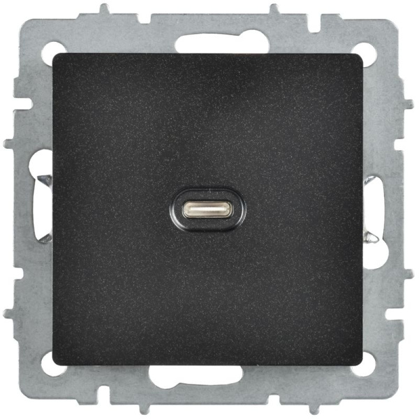 Розетка СП BRITE РЮ12-1-БрЧ USB C 65Вт высокоскор. заряд. черн. IEK BR-U13-065-K02