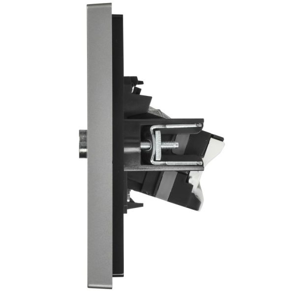 Розетка 2-м TV+RJ45 кат.5E FORTE&PIANO FP536 сталь IEK FP-AK20-1-K46