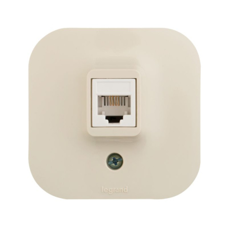 Розетка телефонная 1-м ОП Quteo RJ11 сл. кость IEK 782244