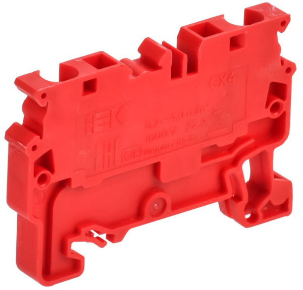 Клемма пружинная проходная CX4 красн. ARMAFIX IEK AF-CT40-00-K04-004