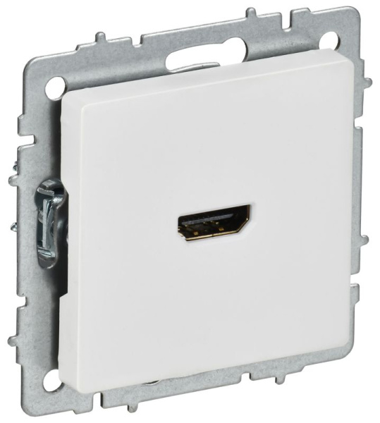 Розетка HDMI СП BRITE РHDMI-0-БрАБ механизм арктич. бел. IEK BR-H10-K91