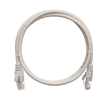 Шнур коммутационный кат.5E (класс D) U/UTP 4 пары 24 AWG (7х0.205мм) 100МГц 2хRJ45 (8P8C) T568B заливной с защитой защелки мж BC чистая медь LSZH нг(А)-HFLTx сер. (дл.10м) NIKOMAX NMC-PC4UD55B-100-C-GY