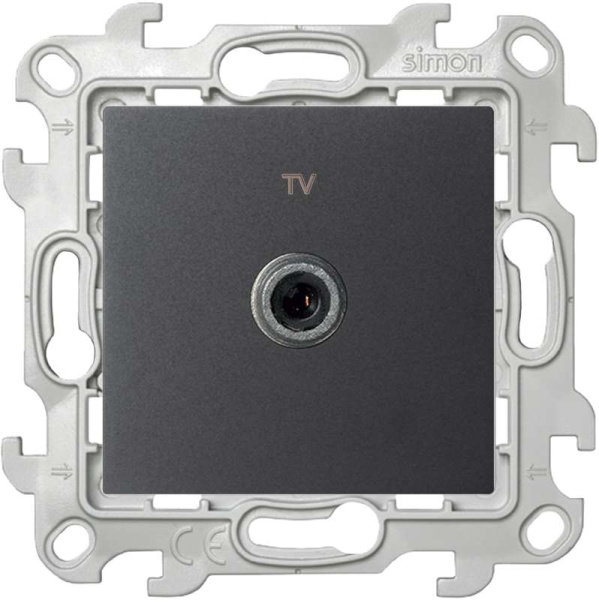 Розетка телевизионная оконечная TV СП Simon 24 IP20 механизм графит Simon 2450476-038