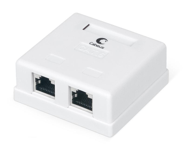 Розетка компьютерная 2-м ОП WS-8P8C-Cat.6-SH-2 RJ45 (8P8C) кат.6 экранир. Dual IDC Cabeus 7989c