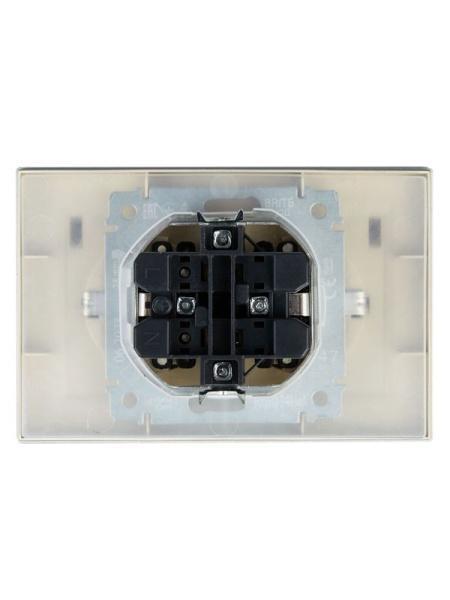 Розетка 2-м СП BRITE РСбш12-3-44-БрА 16А в сборе IP44 с крышкой алюм. IEK BR-R26-16-44-K47-F