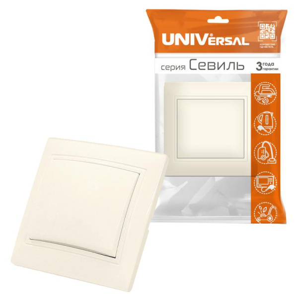 Выключатель 1-кл. Севиль сл. кость UNIVersal Б-С0021