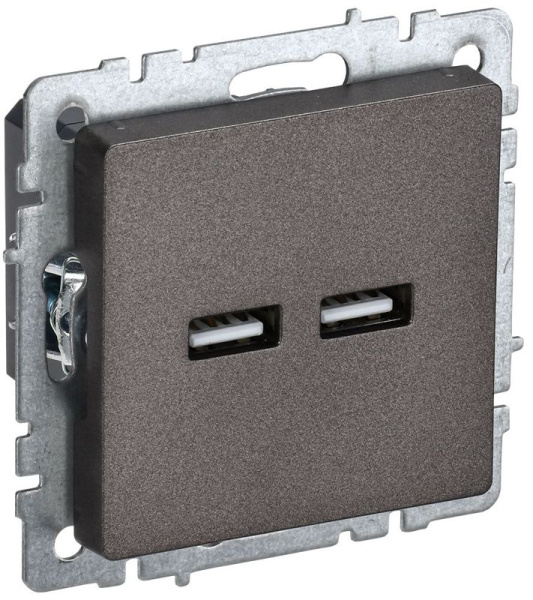 Розетка BRITE USB A+A 3.1А РЮ10-1-БрТБ механизм бронза IEK BR-U21-D31-K45